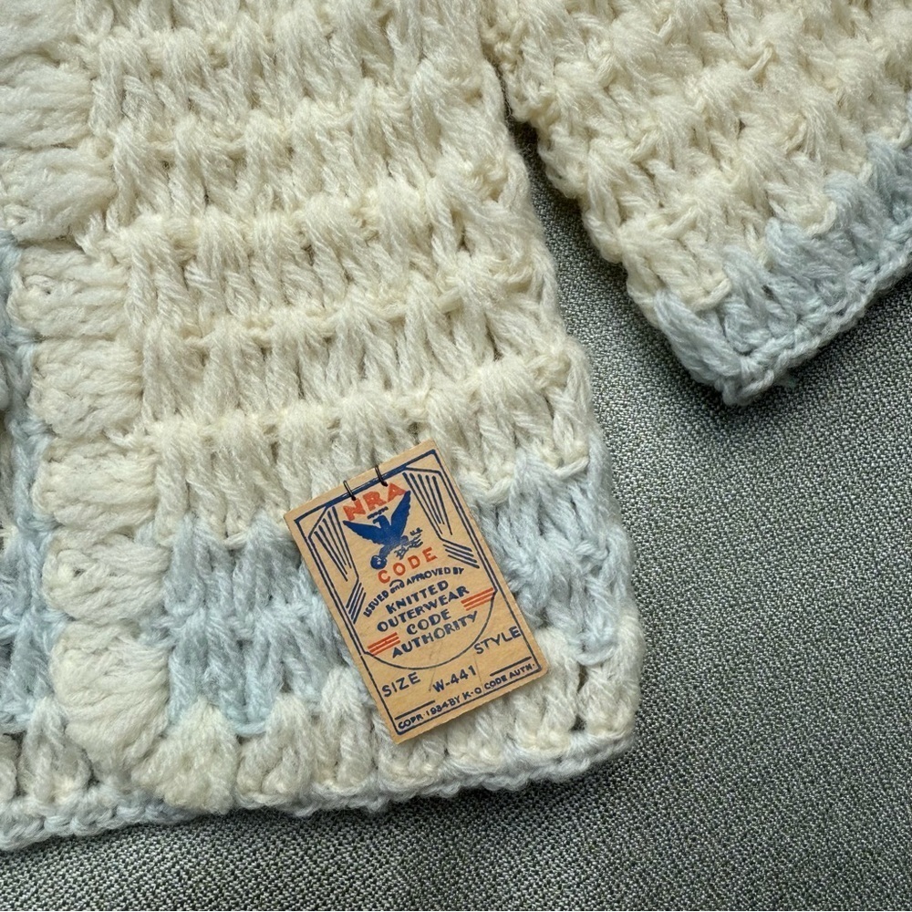 2 Vintage 1934 NRA Baby Girl 6 -9 Months New With Original Tag Cardigan Sweaters - Picture 4 of 9